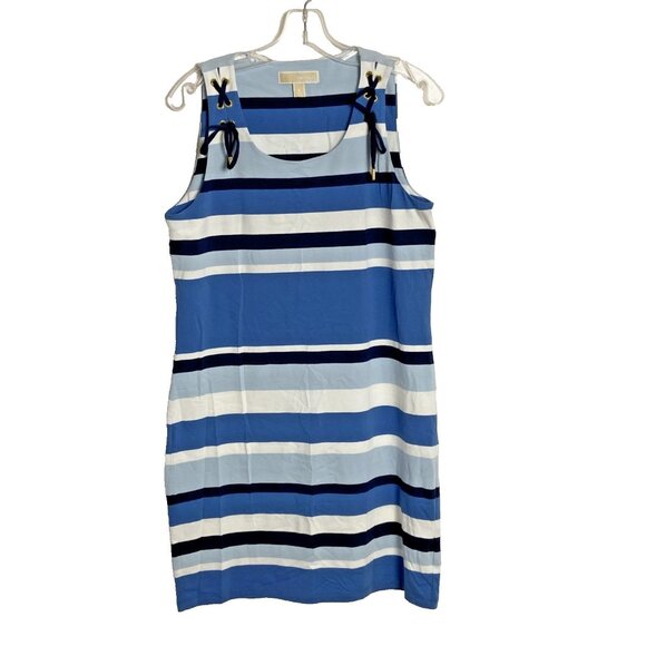 Michael Kors Women's striped Multicolor sleeveless shift dress Sz M - Picture 1 of 6